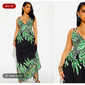 Black and green floral dress - perfect for curves!